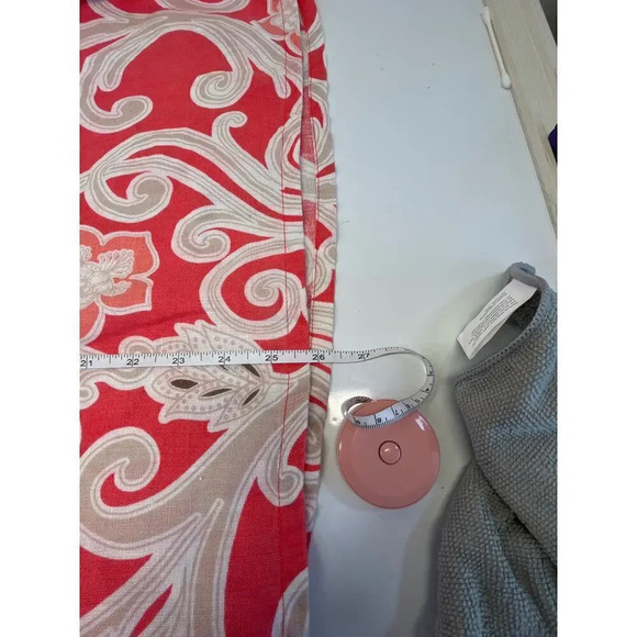 JM Collection Petite Womens L Cream Paisley V Neck  Linen Blouse - Picture 9 of 10